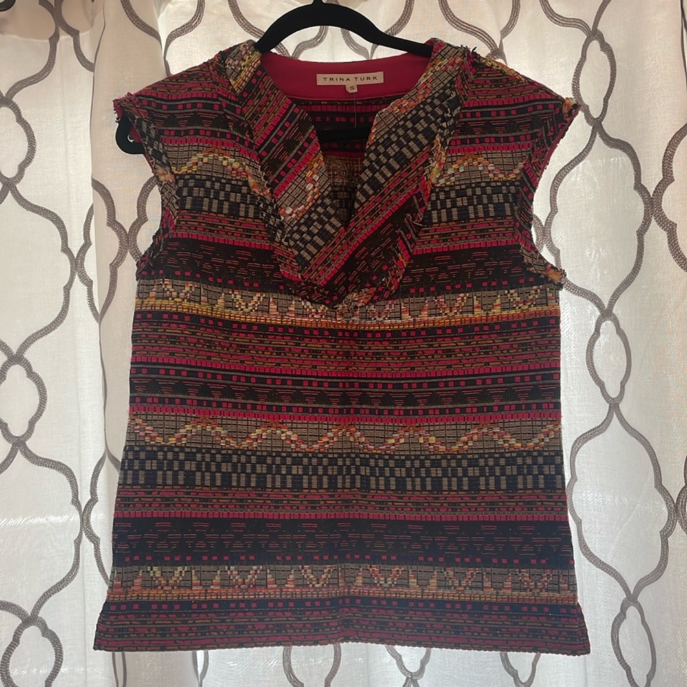Trina Turk Woven Shell Tank